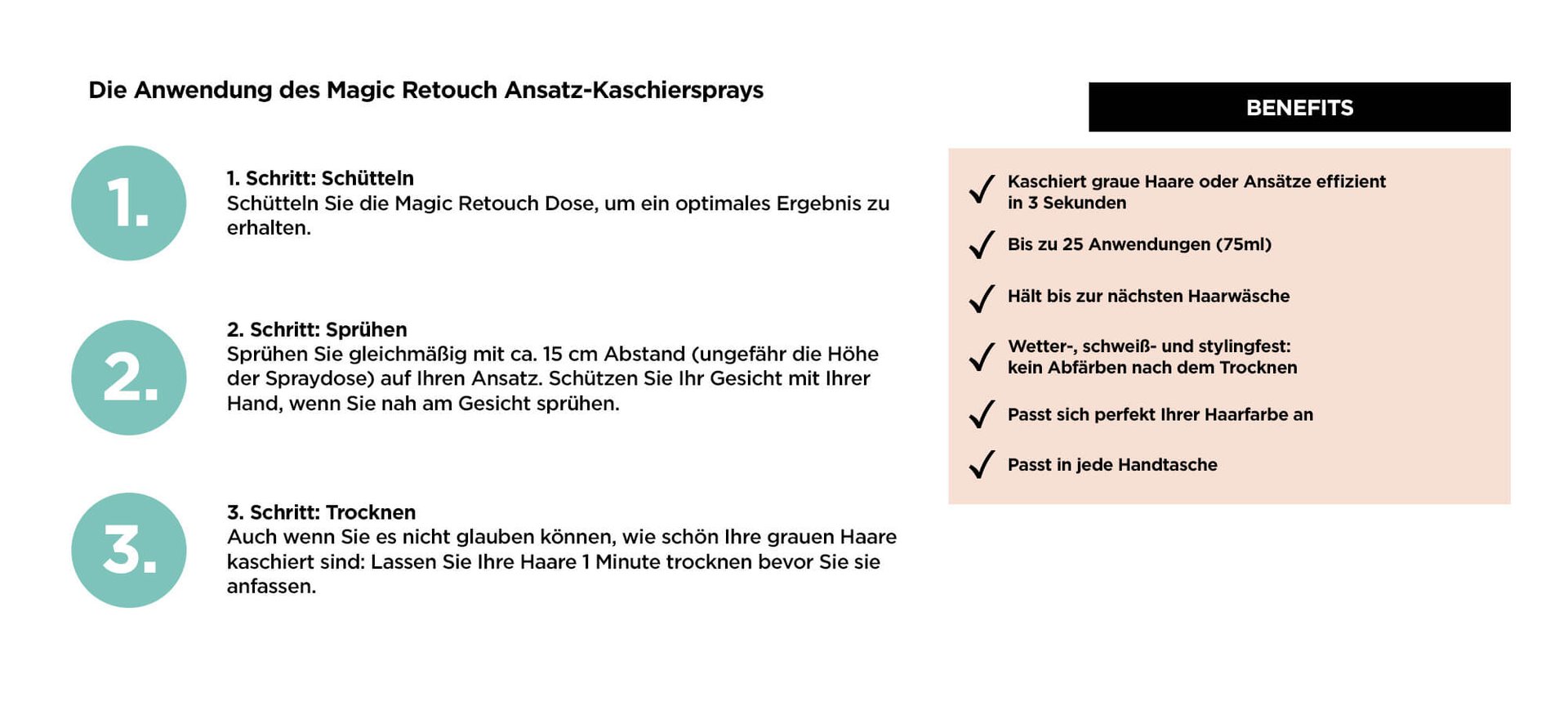 Schritt für Schritt Anleitung der richtigen Anwendung des Magic Retouch Ansatz-Kaschiersprays